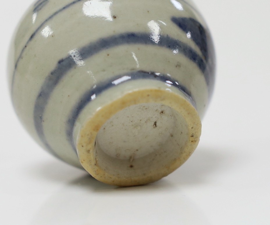 An 18th century Chinese blue and white jarlet, 6cms high